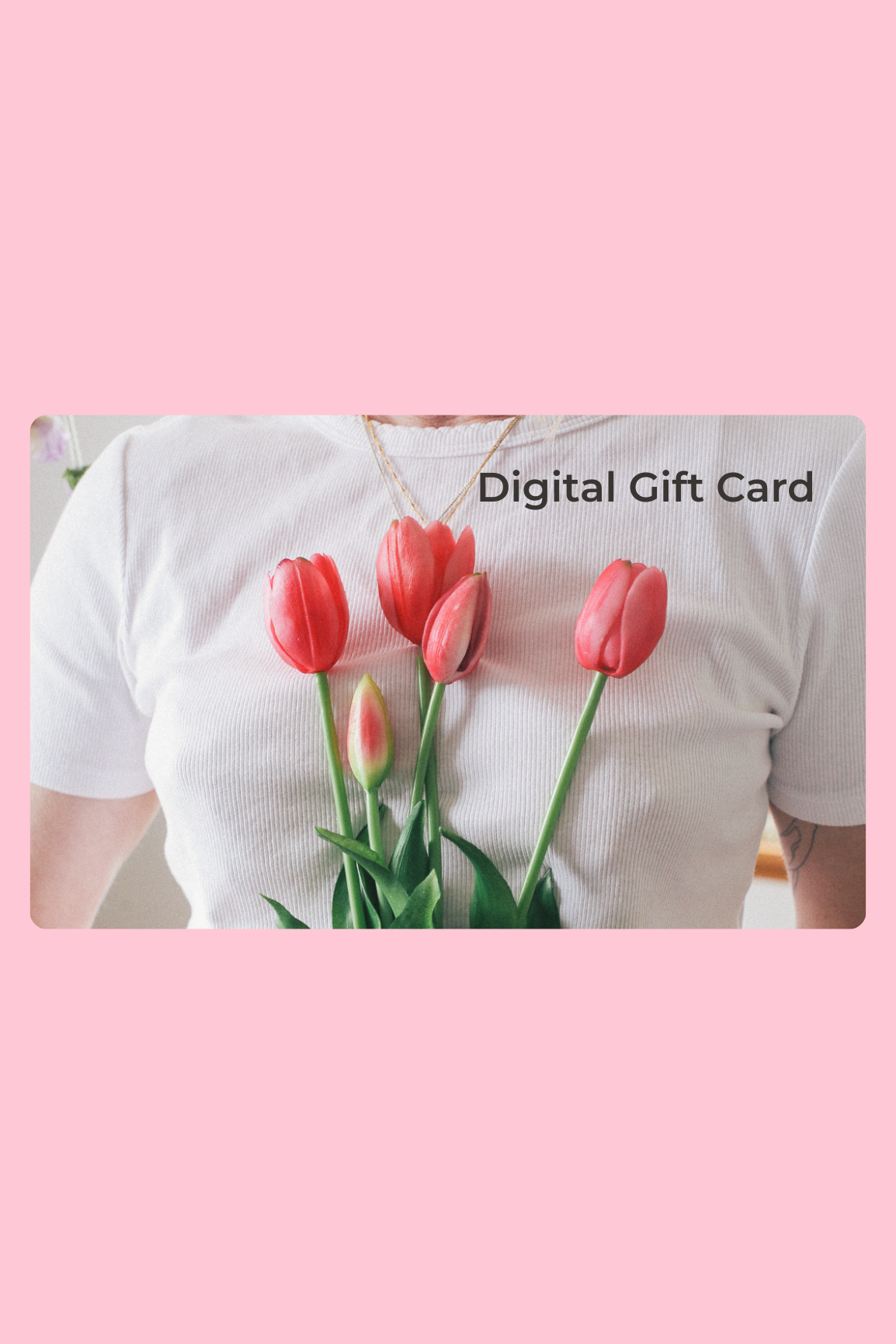 Digital gift card faux artificial flowers