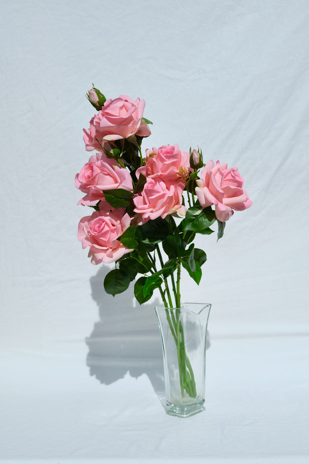 pink roses faux artificial flower bouquet modern home decor