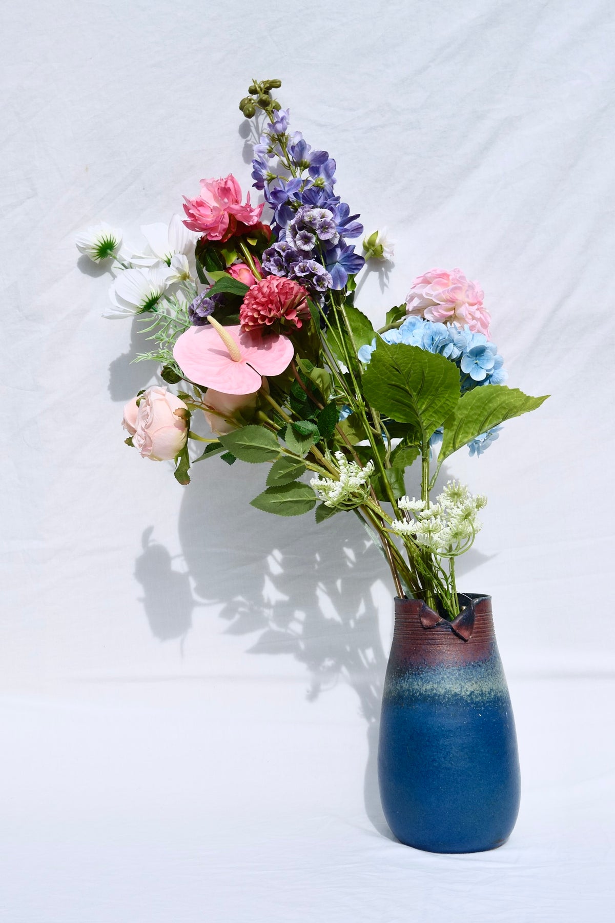 multi coloured faux artificial flower bouquet modern home decor