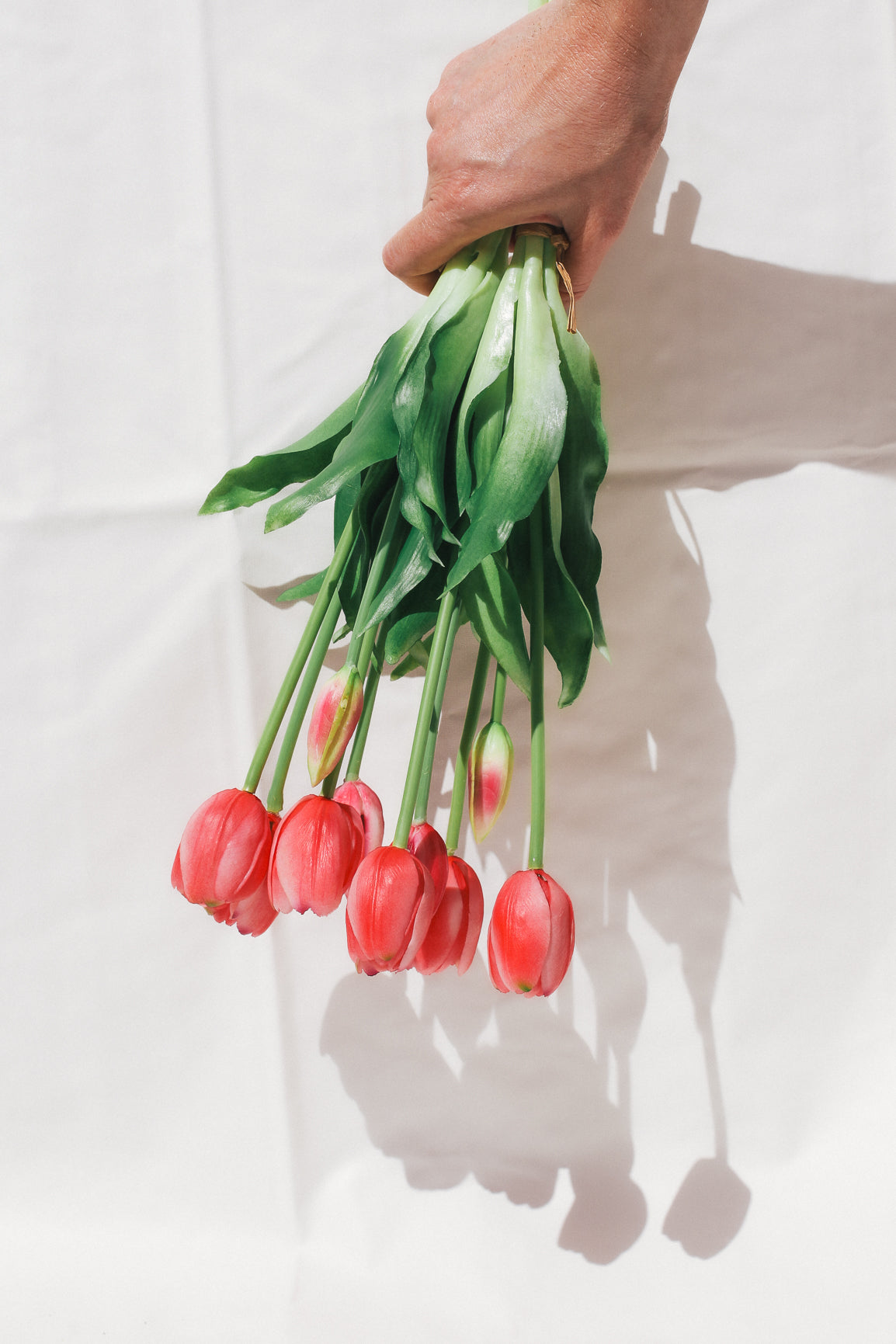 Tulips faux artificial flower bouquet modern home decor